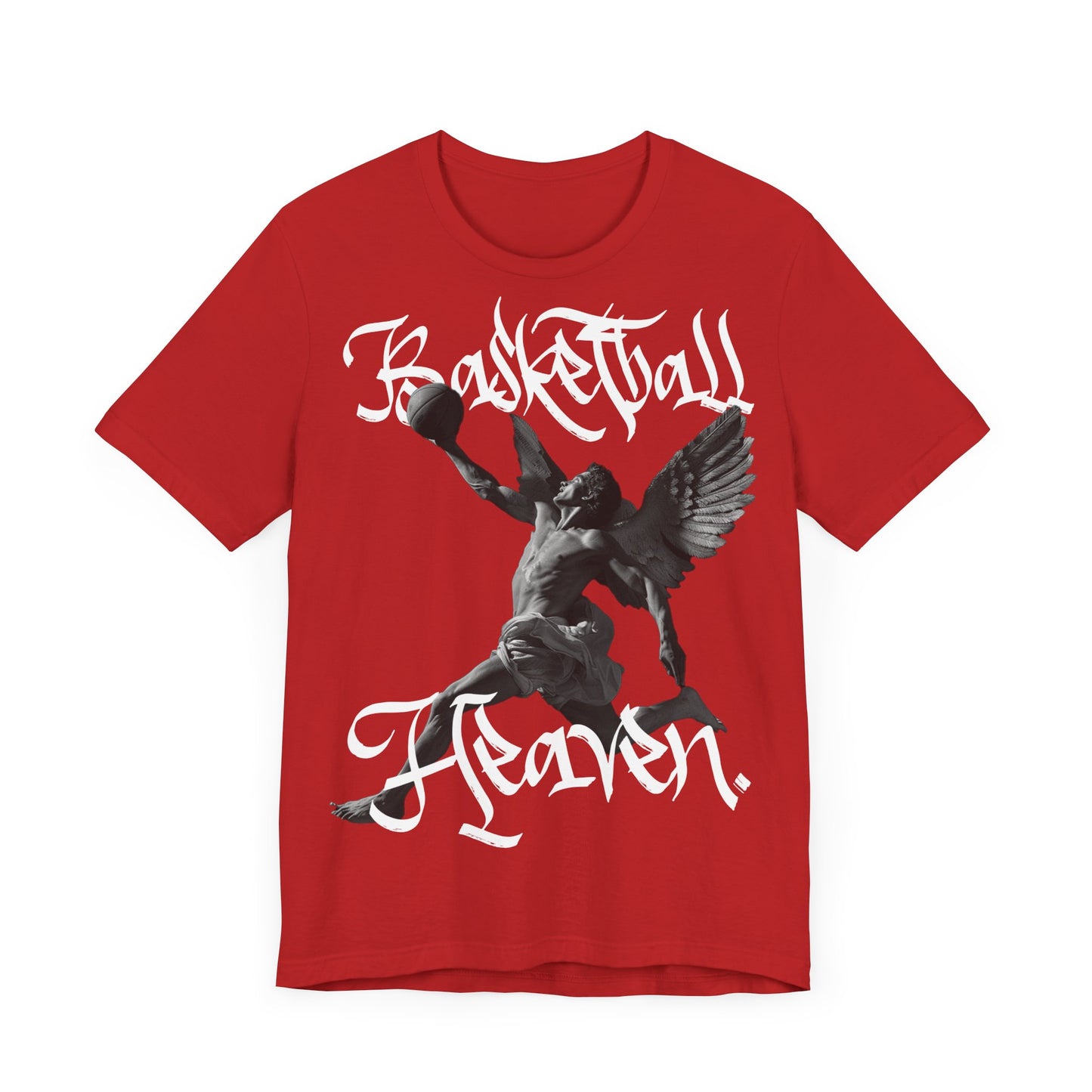 Basketball Heaven Angel With a Basketball Blended Unisex Jersey Short Sleeve Tee