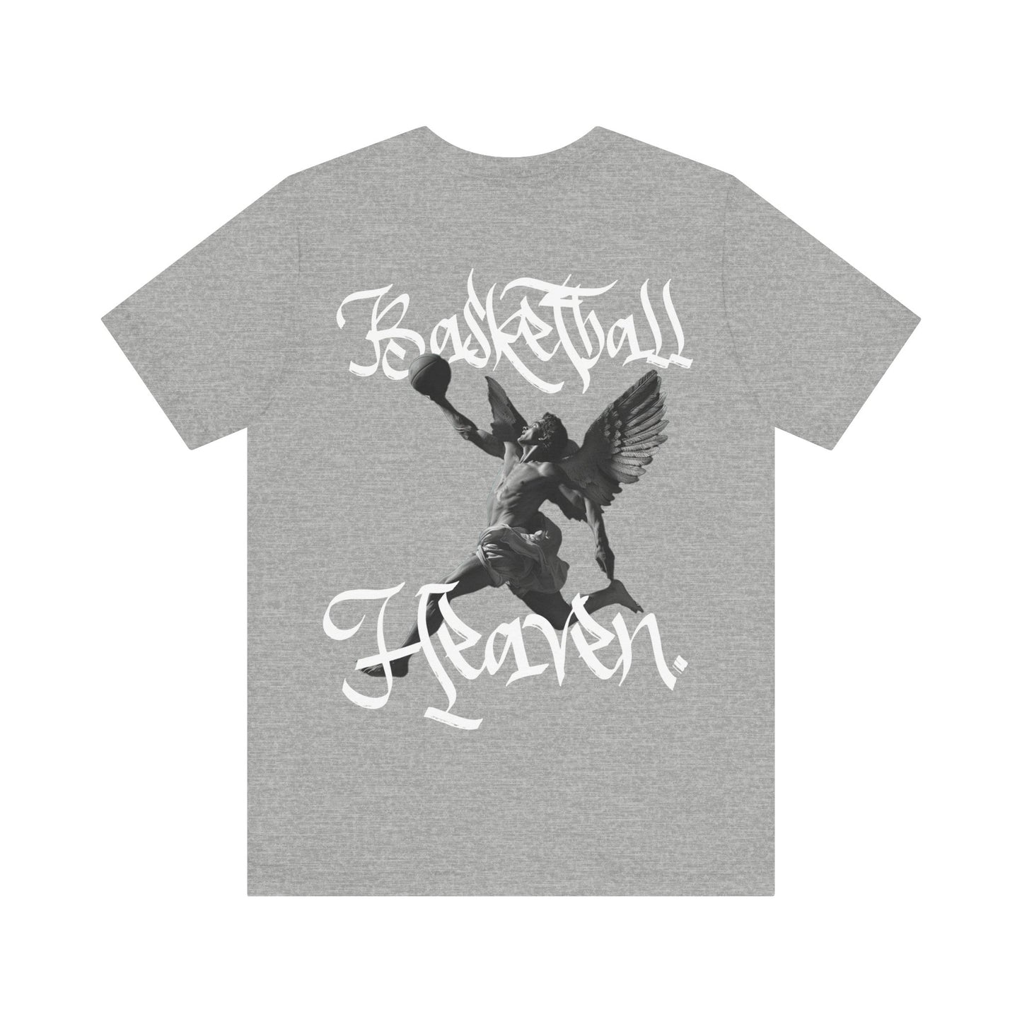 Basketball Heaven Angel With a Basketball Simple Front with Back Design Blended Unisex Jersey Short Sleeve Tee