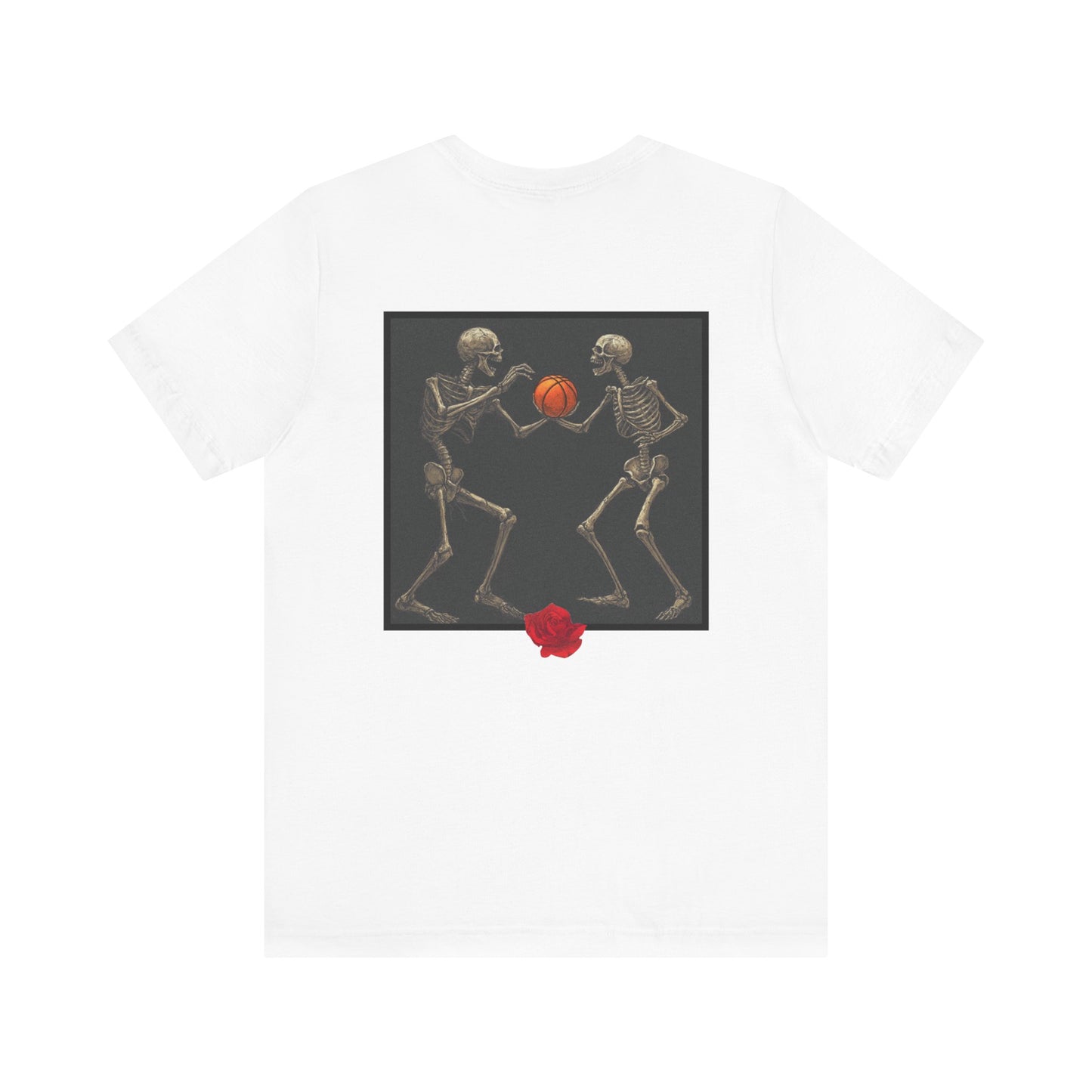 Basketball Heaven Minimalist Skeletons Unisex Jersey Short Sleeve Tee without side and sleeve design