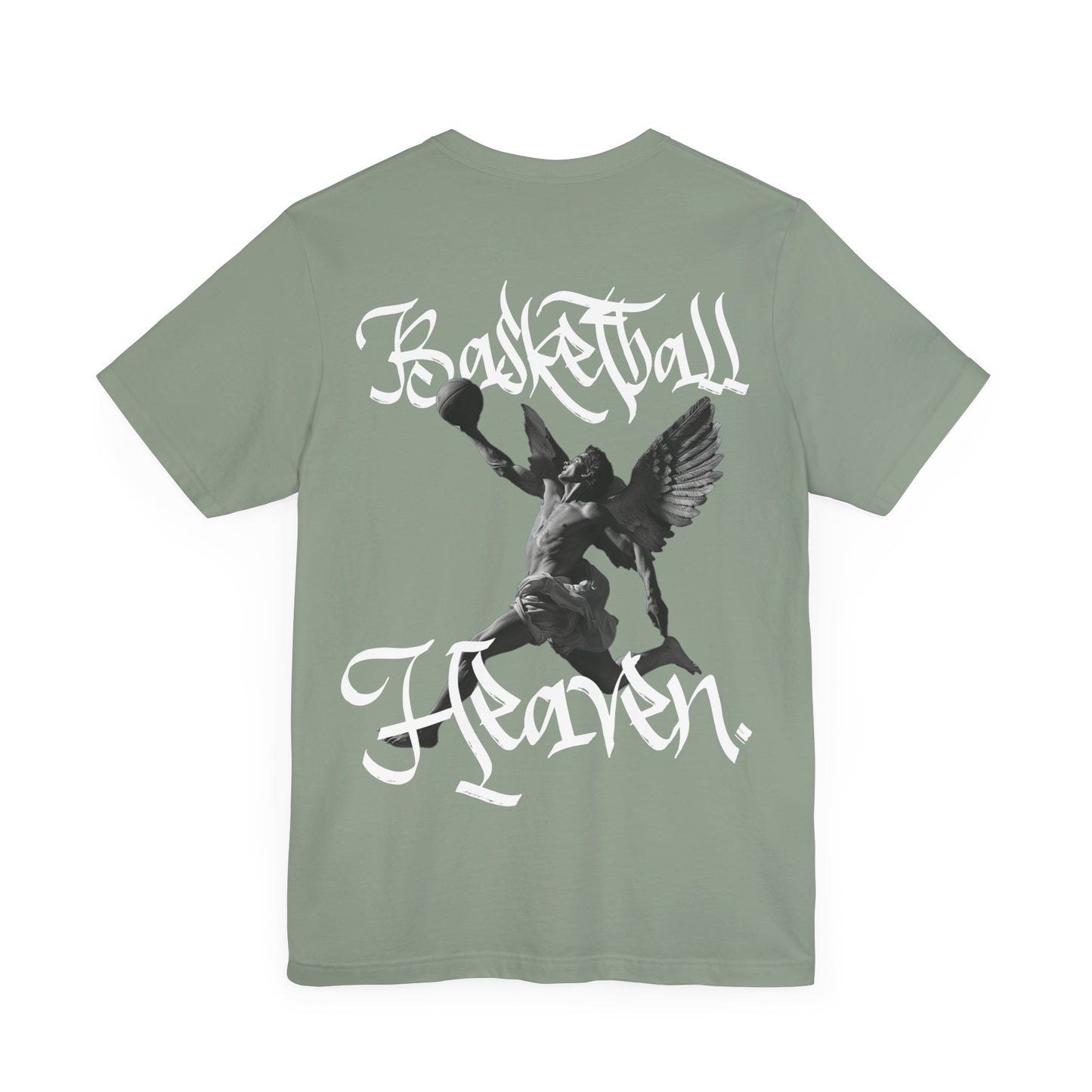 Basketball Heaven Angel With a Basketball Simple Front with Back Design Blended Unisex Jersey Short Sleeve Tee