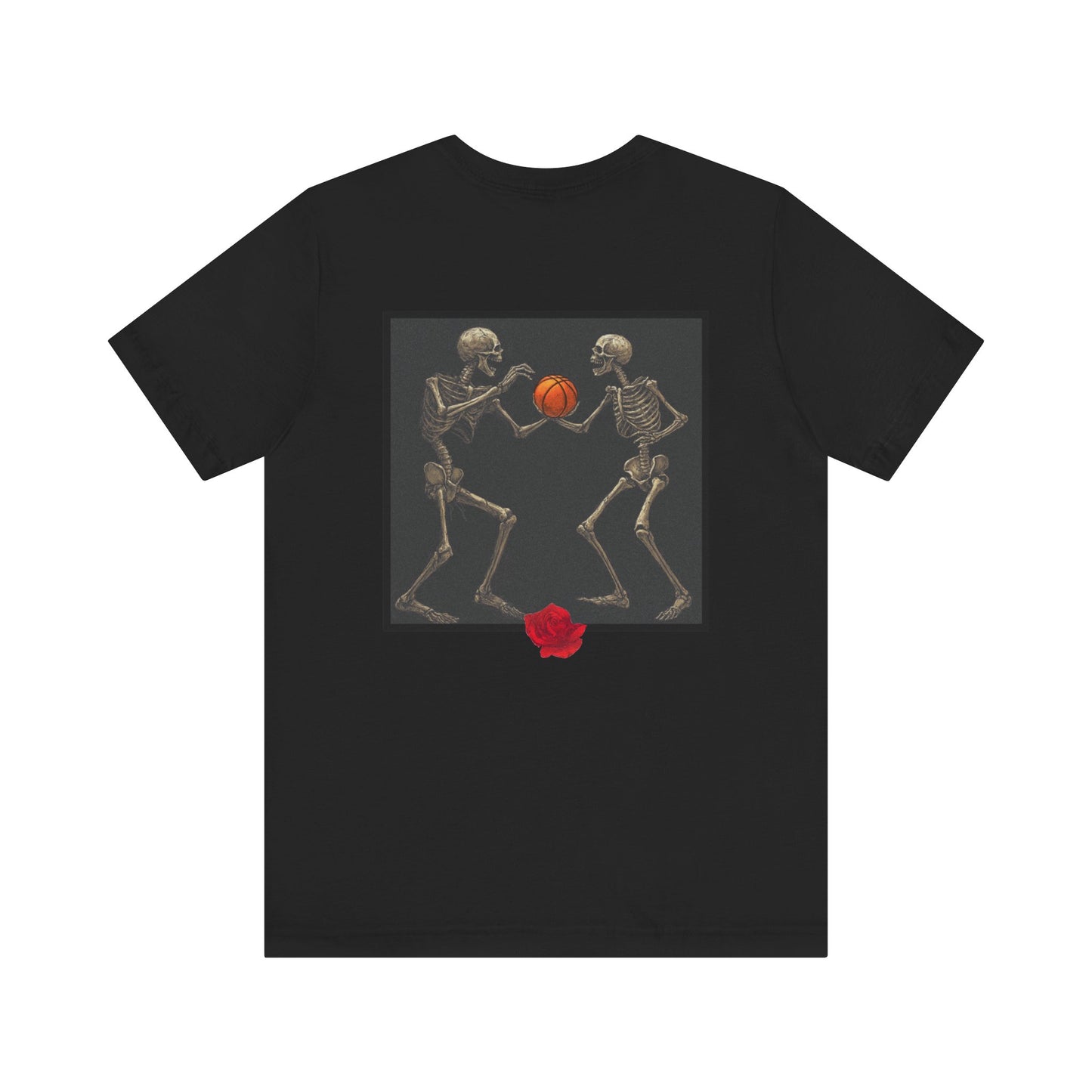 Basketball Heaven Minimalist Skeletons Unisex Jersey Short Sleeve Tee without side and sleeve design