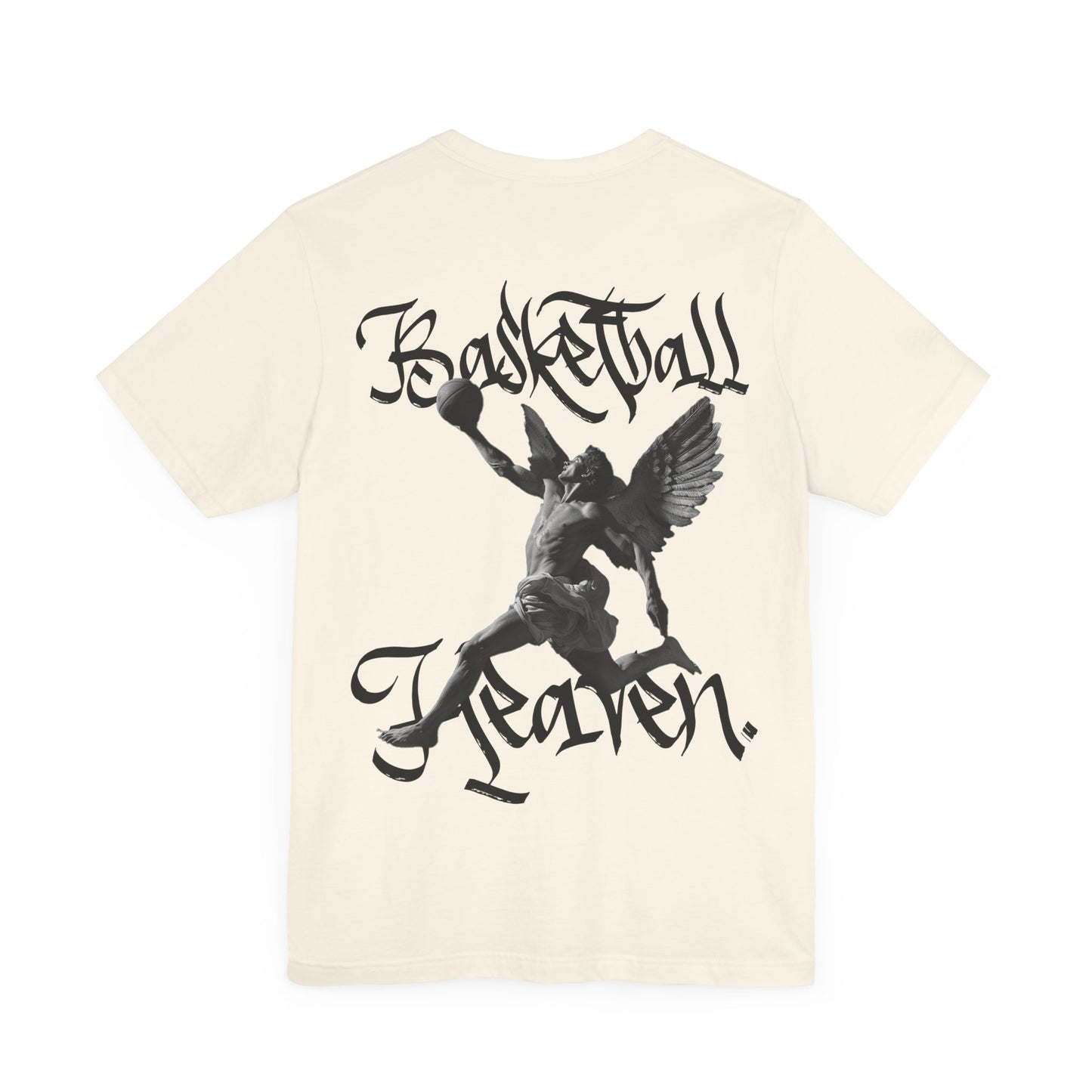 Basketball Heaven Angel With a Basketball Simple Front with Back Design Blended Unisex Jersey Short Sleeve Tee