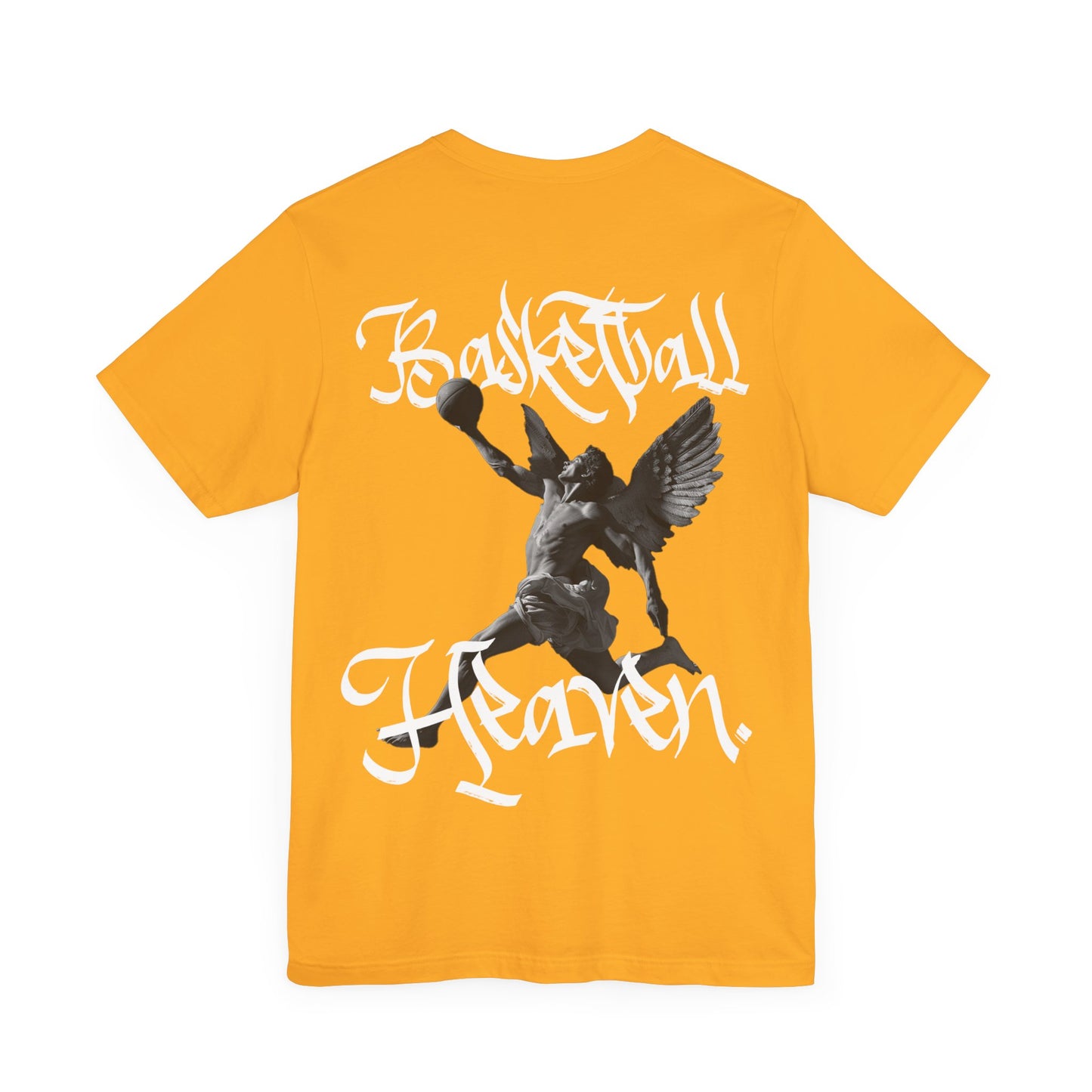 Basketball Heaven Angel With a Basketball Simple Front with Back Design Blended Unisex Jersey Short Sleeve Tee