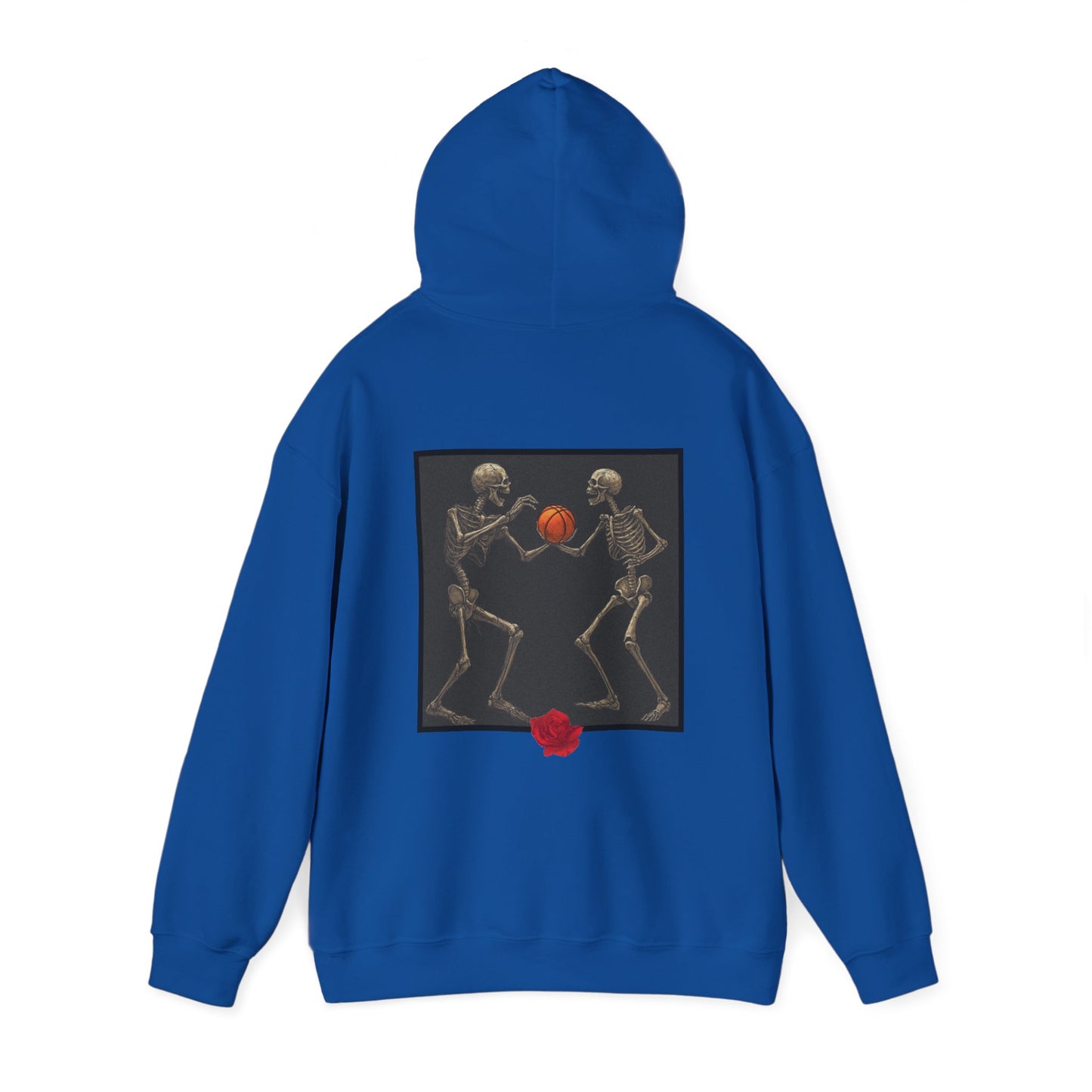 Basketball Heaven Skeleton Unisex Hoodie with back design without sleeve design