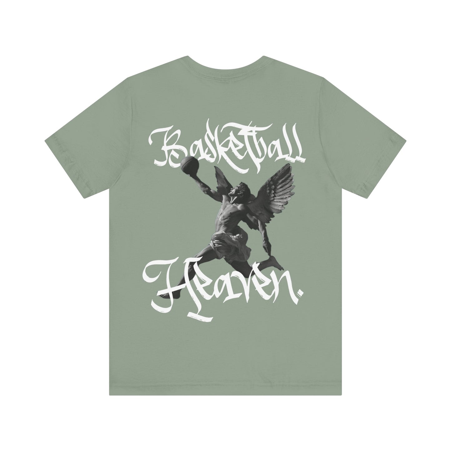 Basketball Heaven Angel With a Basketball Simple Front with Back Design Blended Unisex Jersey Short Sleeve Tee