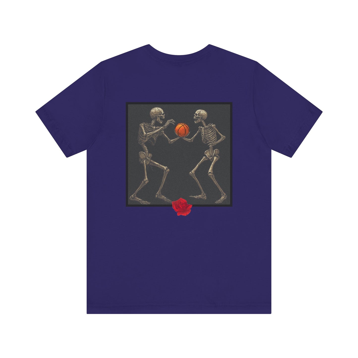 Basketball Heaven Minimalist Skeletons Unisex Jersey Short Sleeve Tee without side and sleeve design