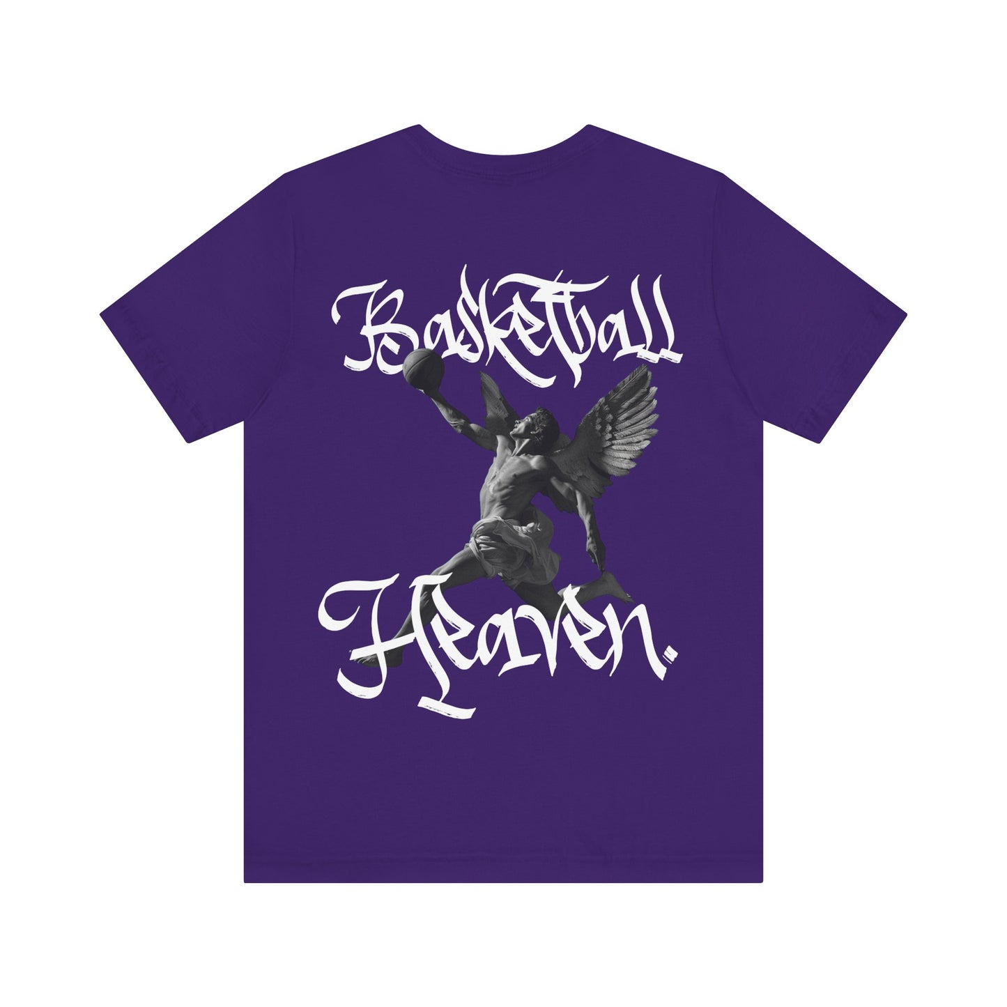 Basketball Heaven Angel With a Basketball Simple Front with Back Design Blended Unisex Jersey Short Sleeve Tee