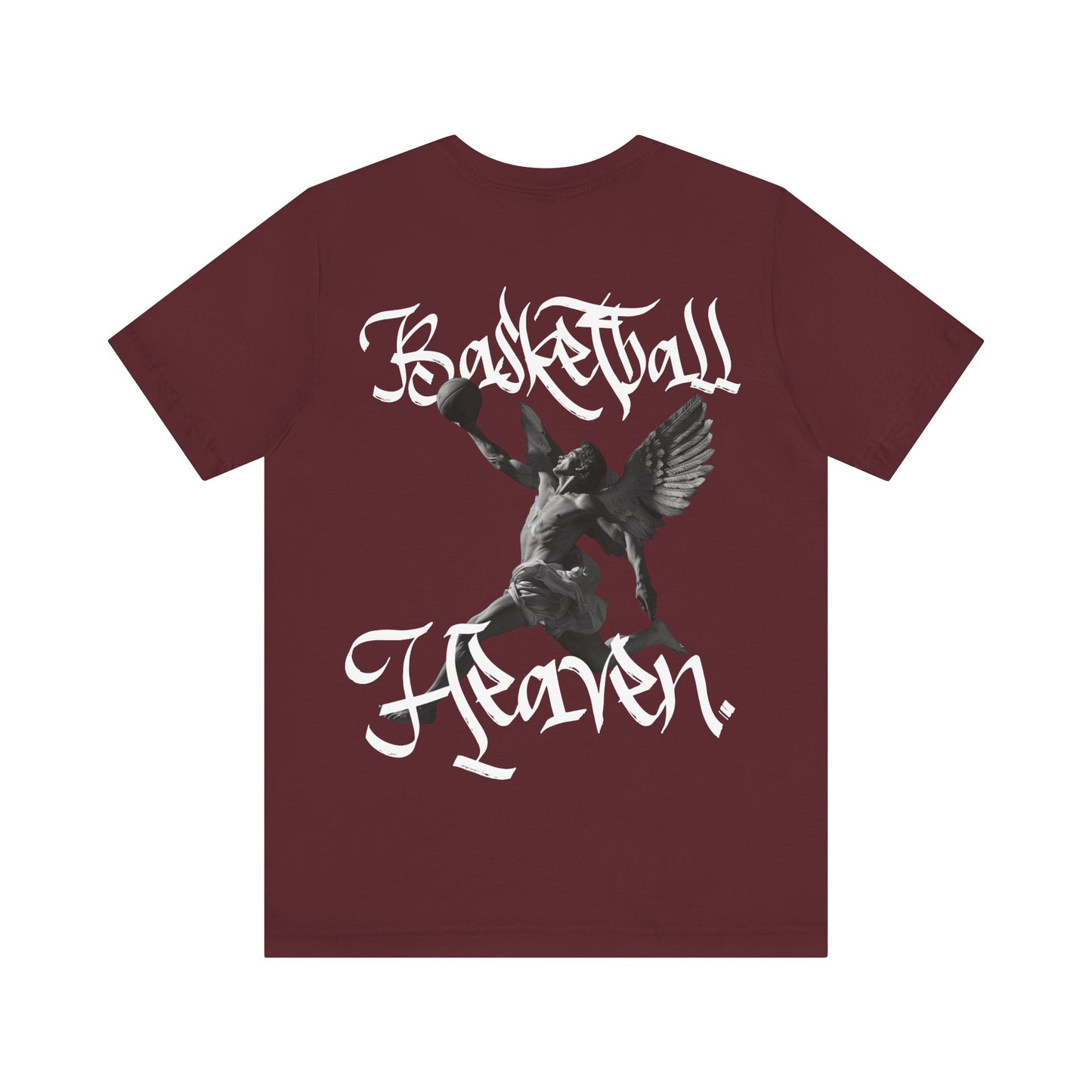 Basketball Heaven Angel With a Basketball Simple Front with Back Design Blended Unisex Jersey Short Sleeve Tee