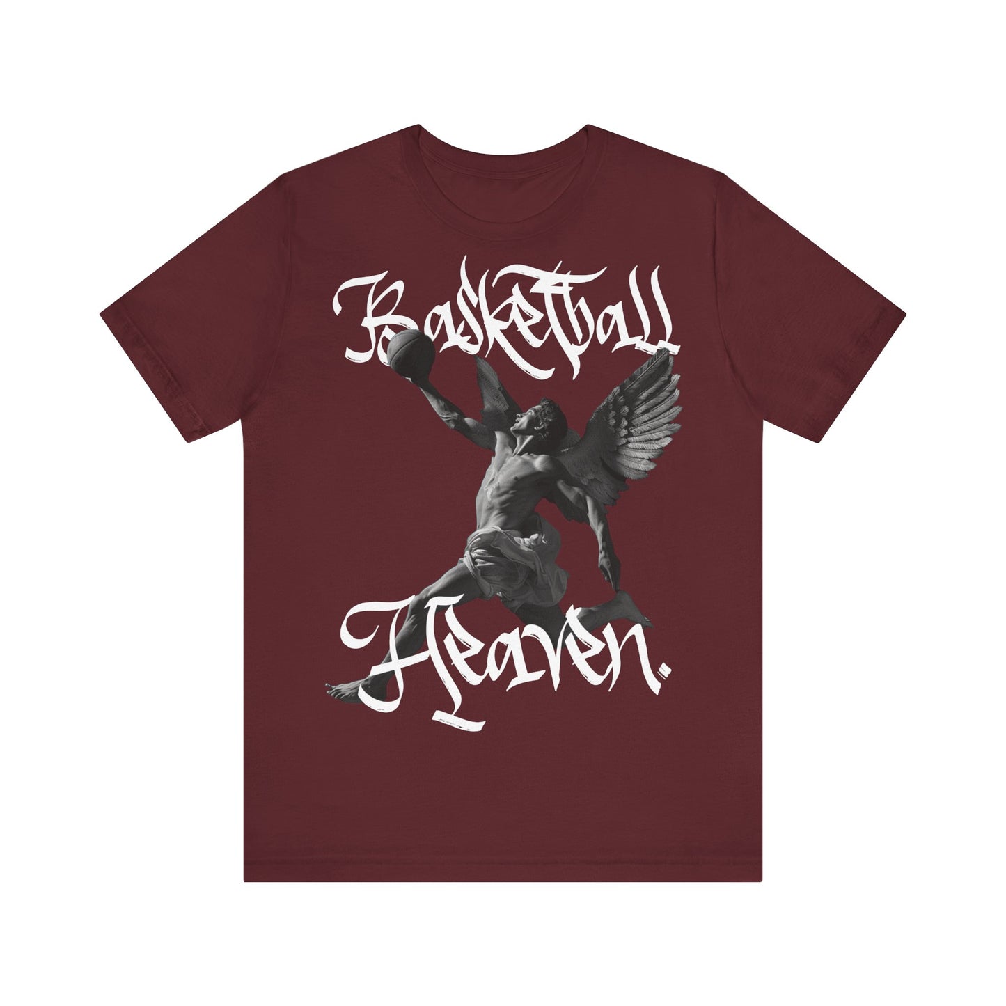 Basketball Heaven Angel With a Basketball Blended Unisex Jersey Short Sleeve Tee