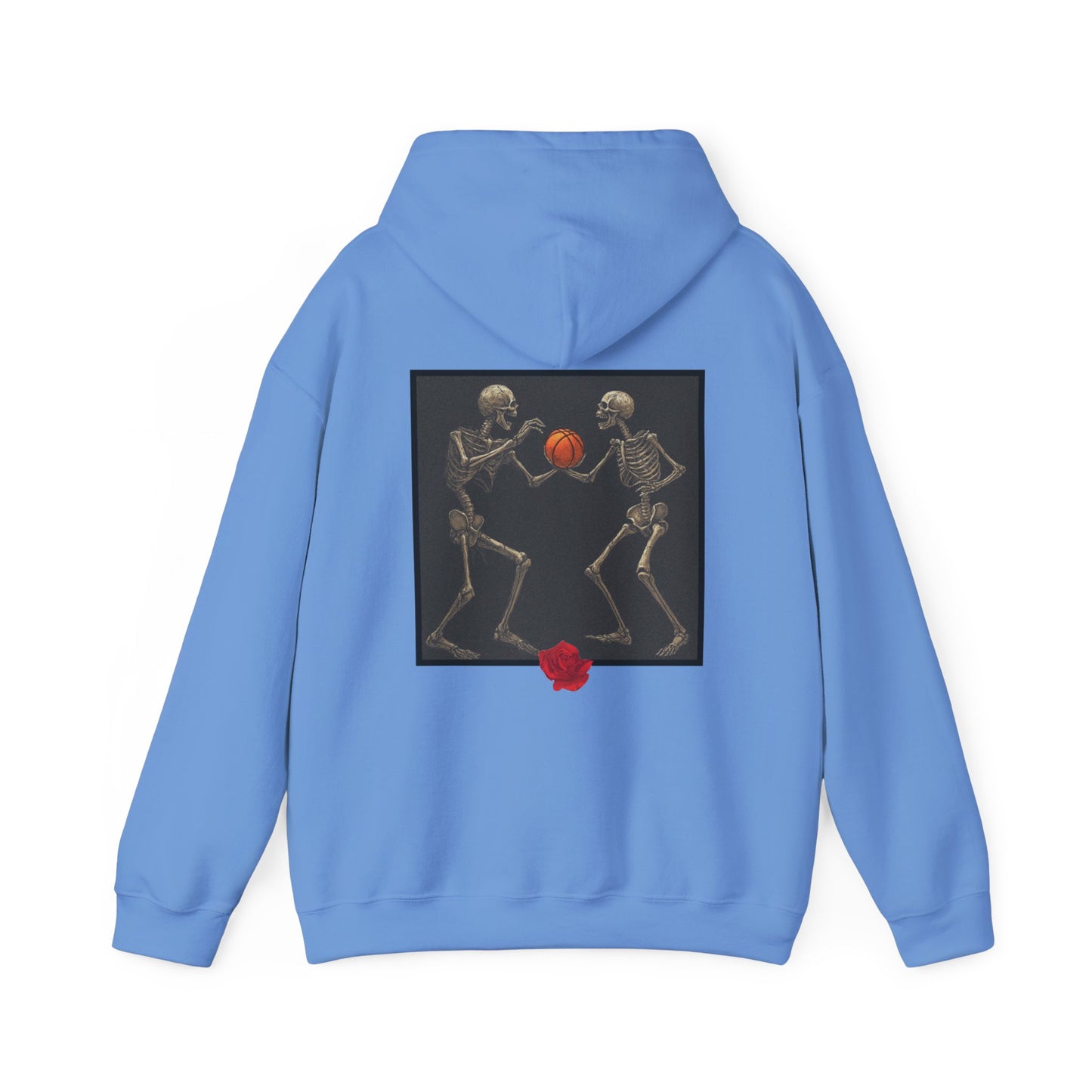 Basketball Heaven Skeleton Unisex Hoodie with back design without sleeve design