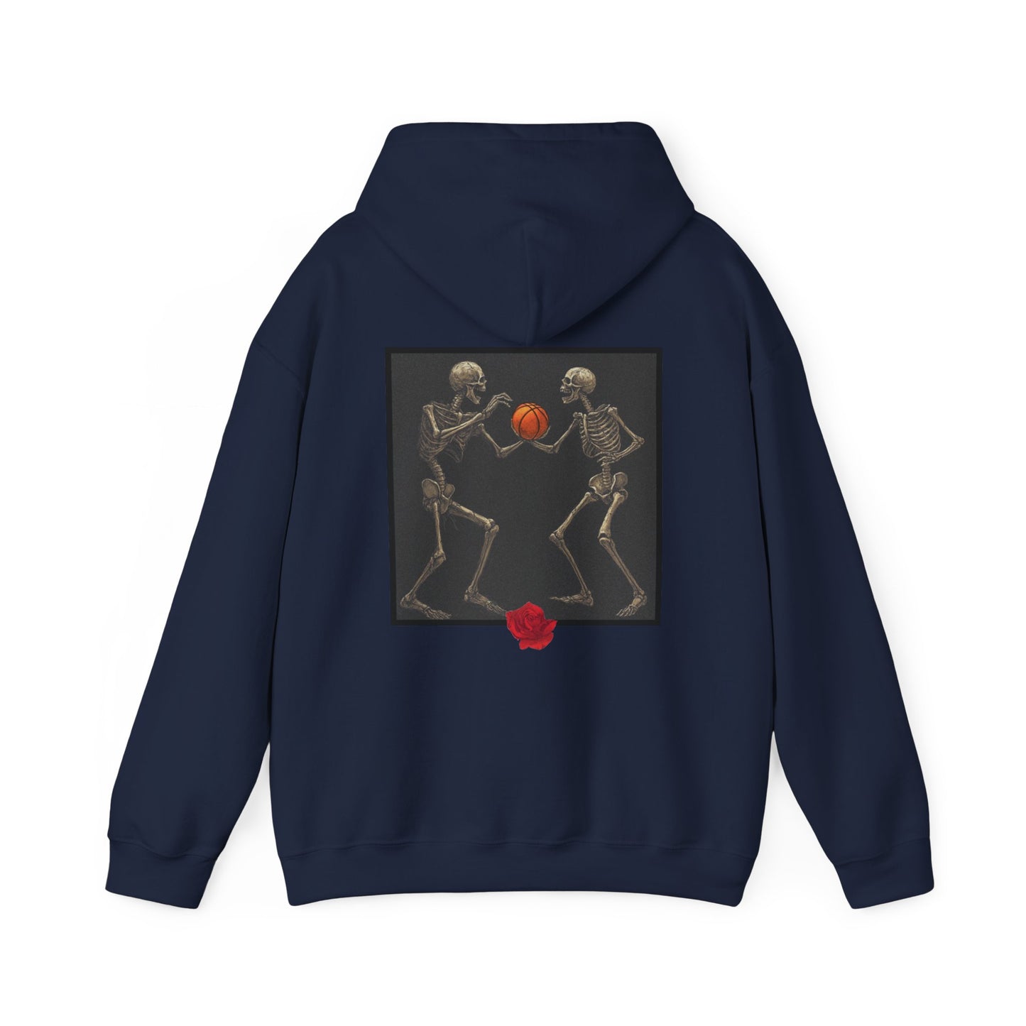 Basketball Heaven Skeleton Unisex Hoodie with back design without sleeve design