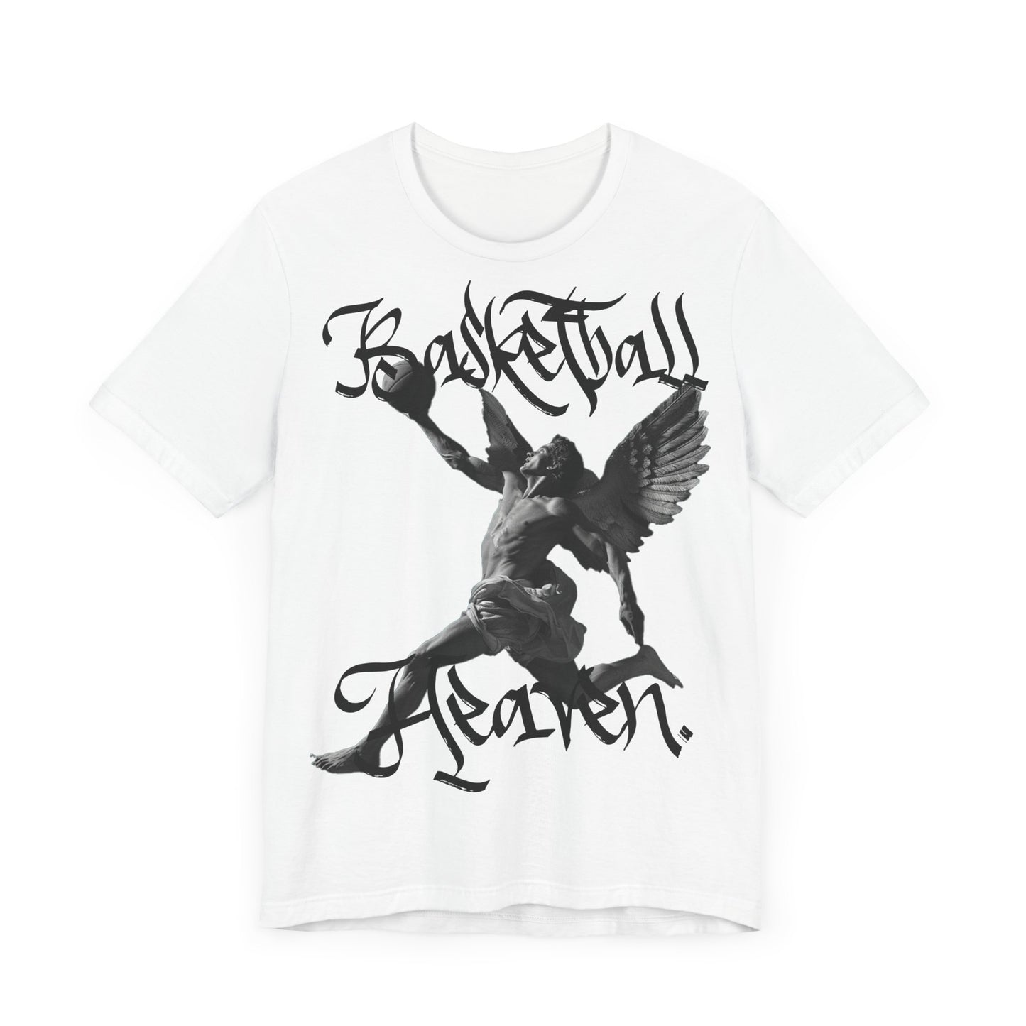 Basketball Heaven Angel With a Basketball Blended Unisex Jersey Short Sleeve Tee