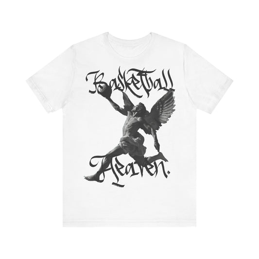 Basketball Heaven Angel With a Basketball Blended Unisex Jersey Short Sleeve Tee