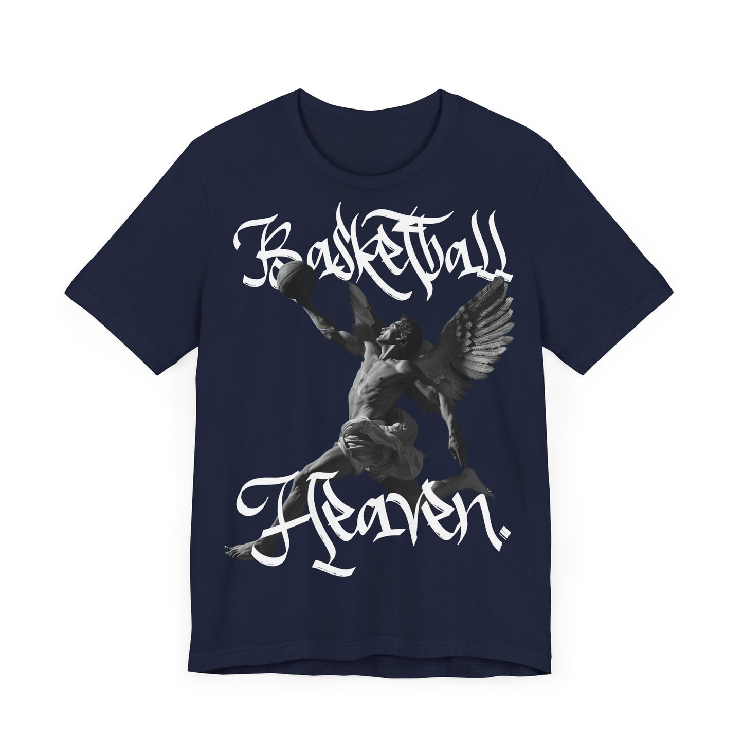 Basketball Heaven Angel With a Basketball Blended Unisex Jersey Short Sleeve Tee