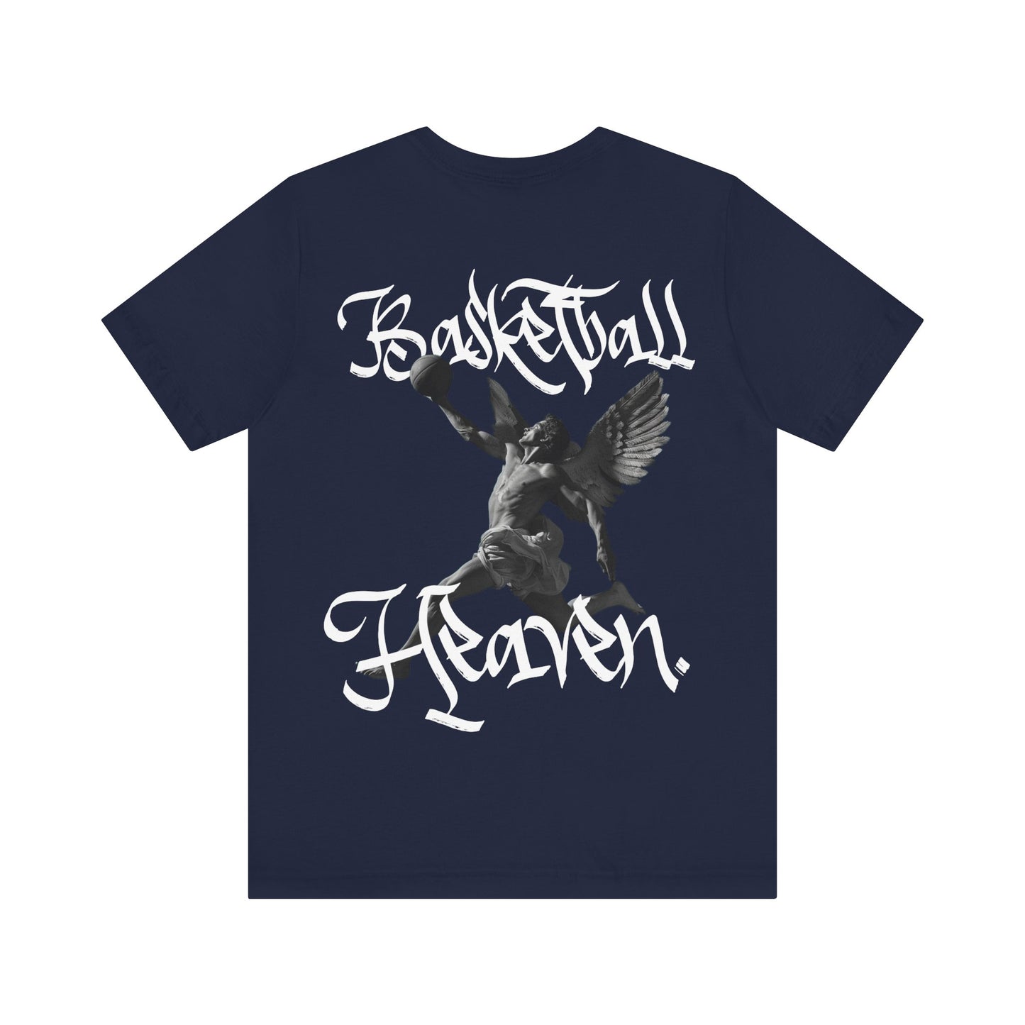 Basketball Heaven Angel With a Basketball Simple Front with Back Design Blended Unisex Jersey Short Sleeve Tee