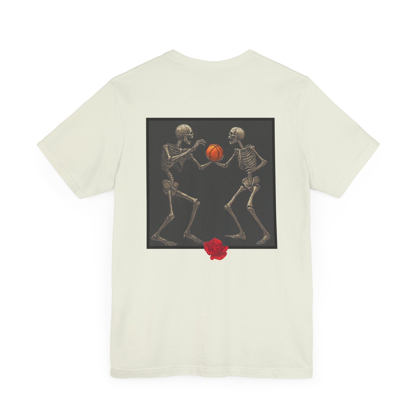 Basketball Heaven Minimalist Skeletons Unisex Jersey Short Sleeve Tee without side and sleeve design