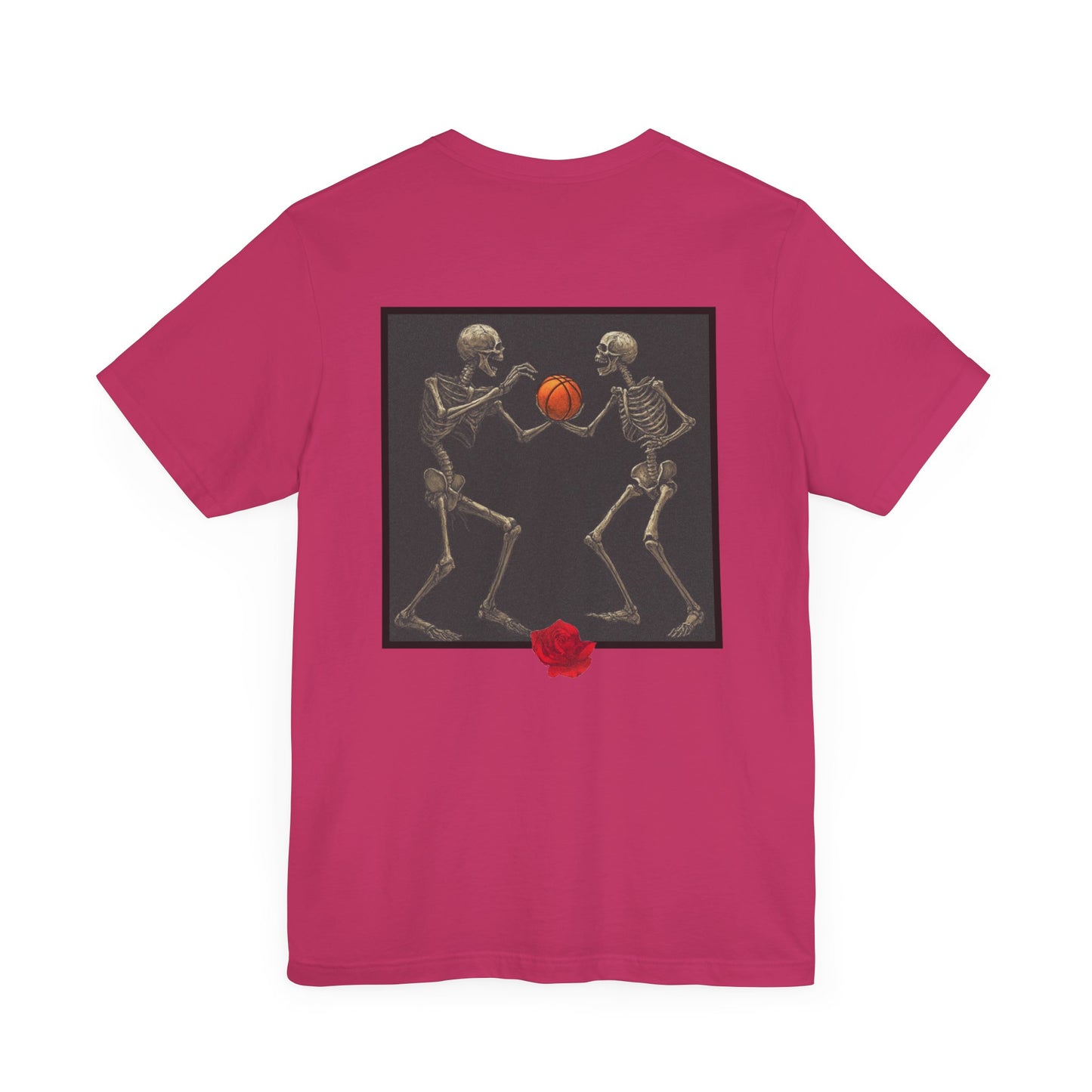 Basketball Heaven Minimalist Skeletons Unisex Jersey Short Sleeve Tee without side and sleeve design