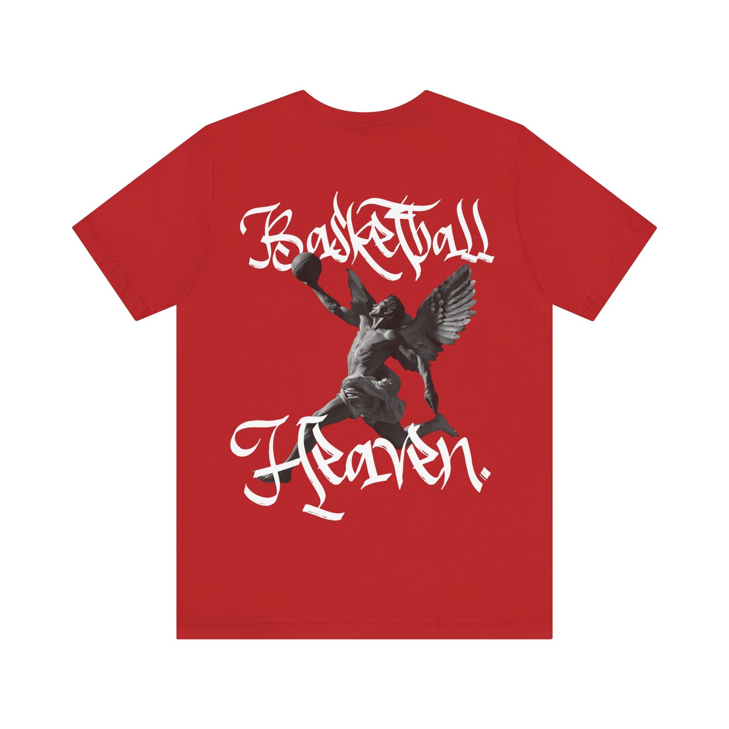 Basketball Heaven Angel With a Basketball Simple Front with Back Design Blended Unisex Jersey Short Sleeve Tee