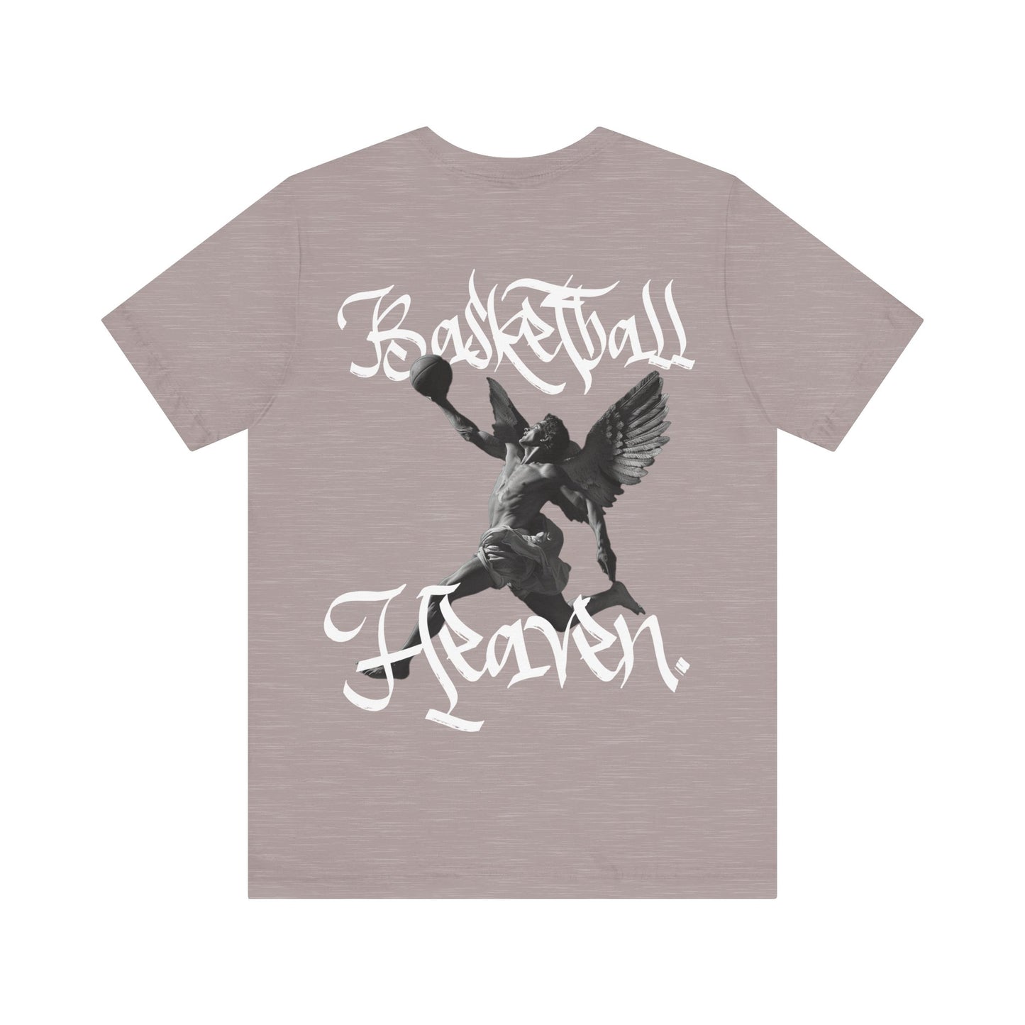 Basketball Heaven Angel With a Basketball Simple Front with Back Design Blended Unisex Jersey Short Sleeve Tee