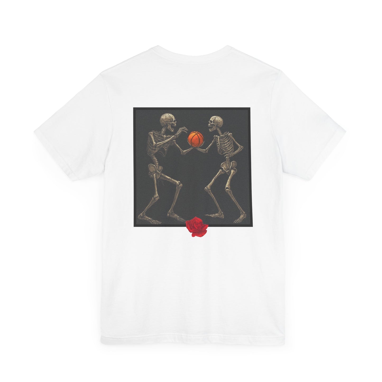 Basketball Heaven Minimalist Skeletons Unisex Jersey Short Sleeve Tee without side and sleeve design