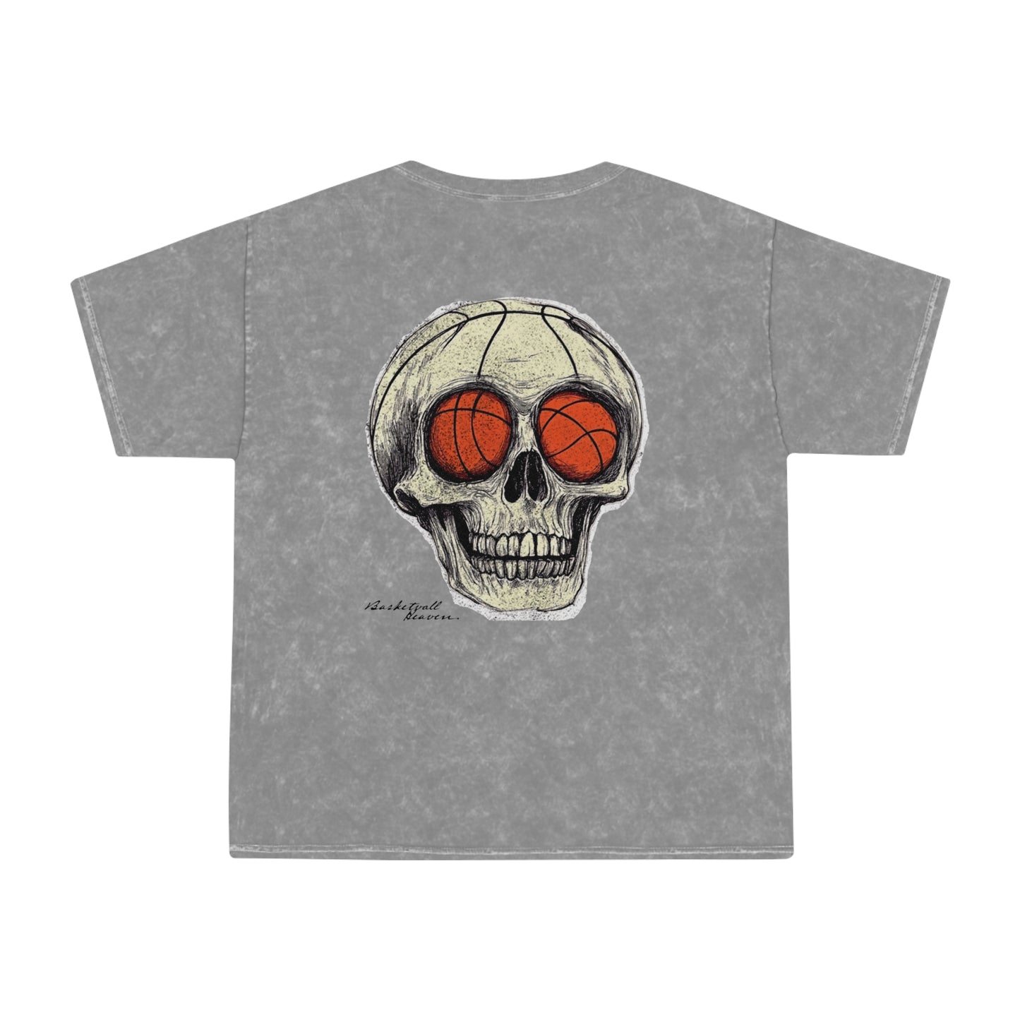 Basketball Heaven Skeleton Unisex Mineral Wash T-Shirt