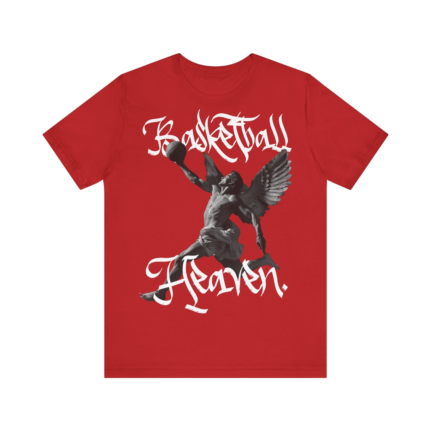 Basketball Heaven Angel With a Basketball Blended Unisex Jersey Short Sleeve Tee