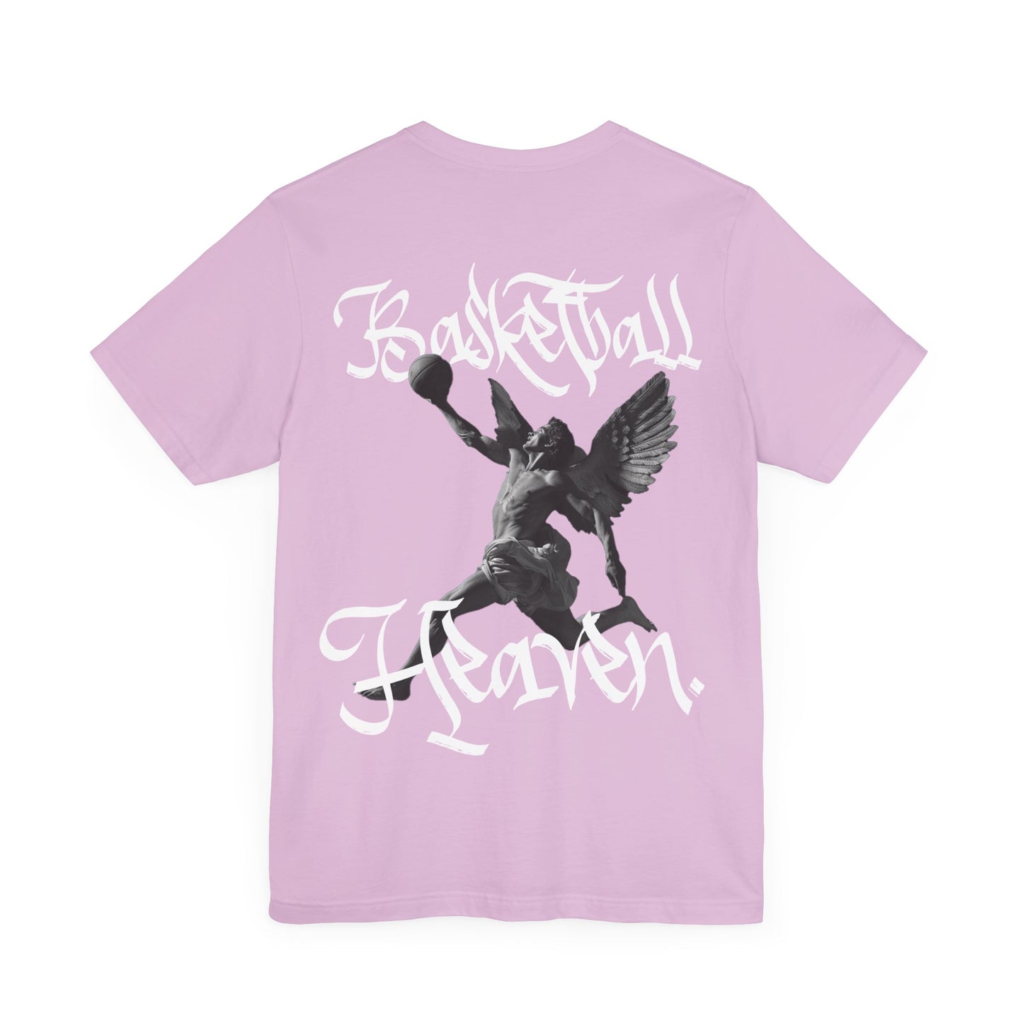 Basketball Heaven Angel With a Basketball Simple Front with Back Design Blended Unisex Jersey Short Sleeve Tee