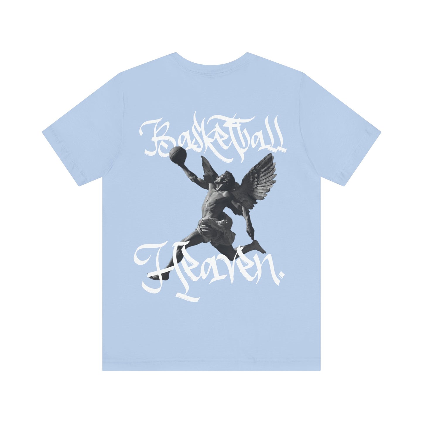 Basketball Heaven Angel With a Basketball Simple Front with Back Design Blended Unisex Jersey Short Sleeve Tee