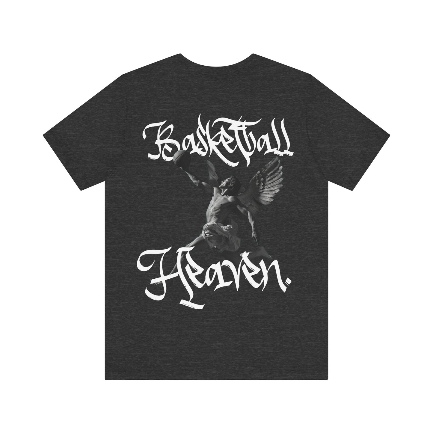 Basketball Heaven Angel With a Basketball Simple Front with Back Design Blended Unisex Jersey Short Sleeve Tee