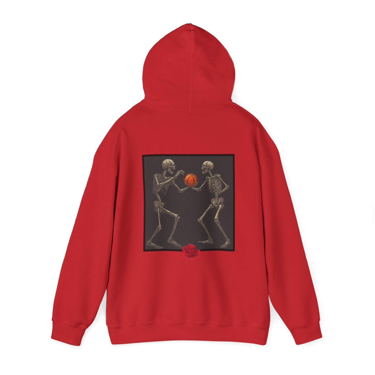 Basketball Heaven Skeleton Unisex Hoodie with back design without sleeve design