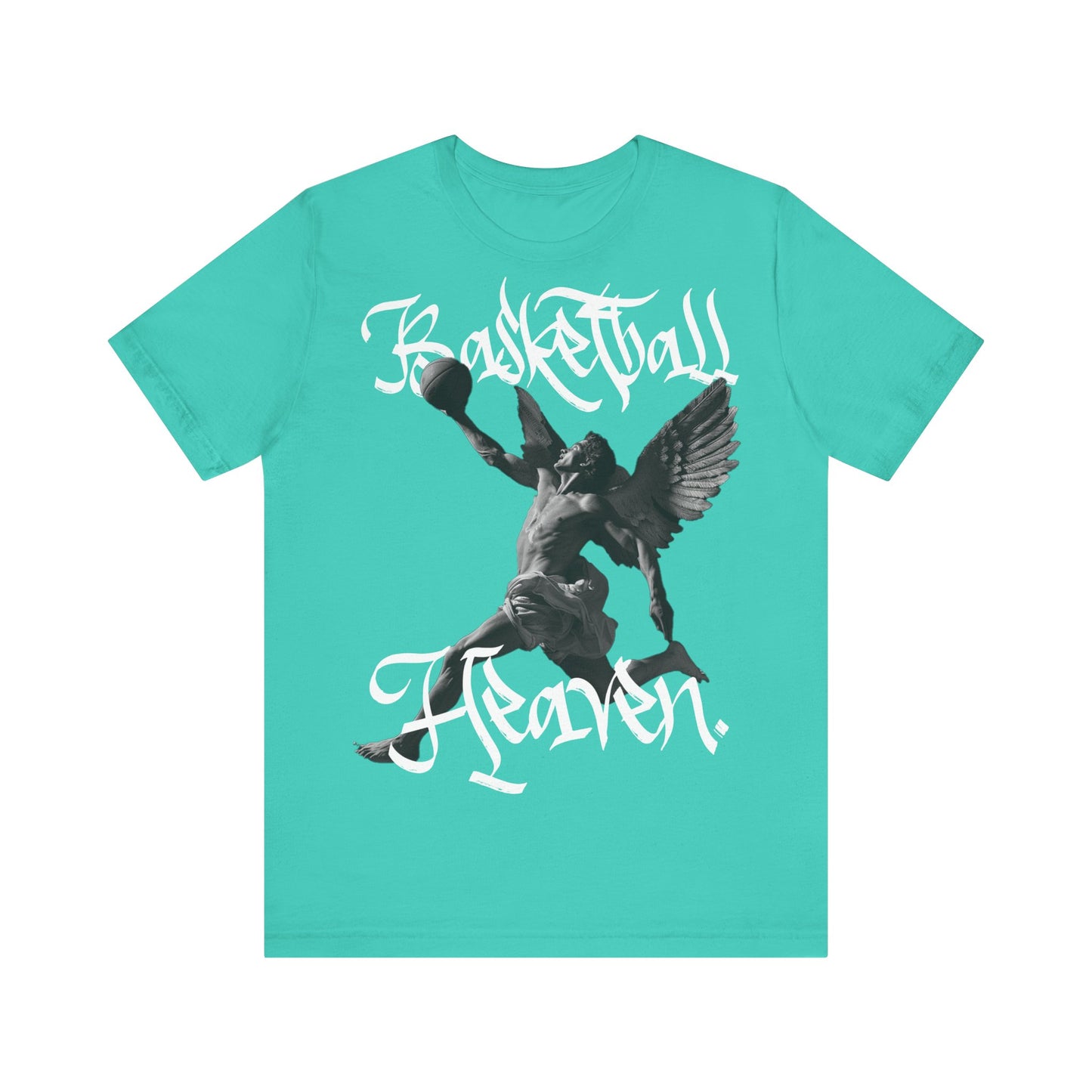 Basketball Heaven Angel With a Basketball Blended Unisex Jersey Short Sleeve Tee