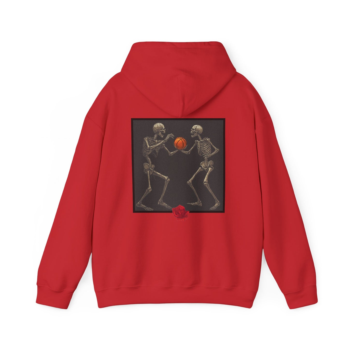 Basketball Heaven Skeleton Unisex Hoodie with back design without sleeve design