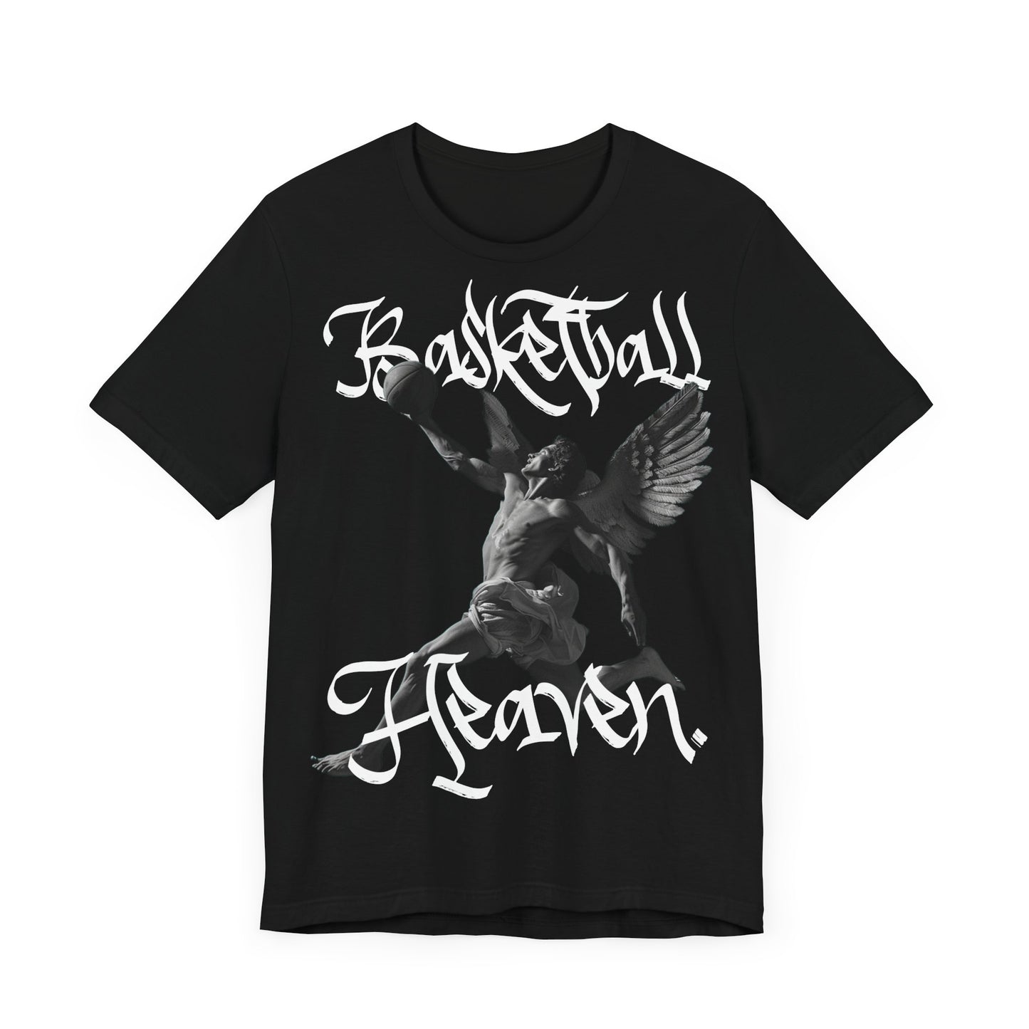 Basketball Heaven Angel With a Basketball Blended Unisex Jersey Short Sleeve Tee