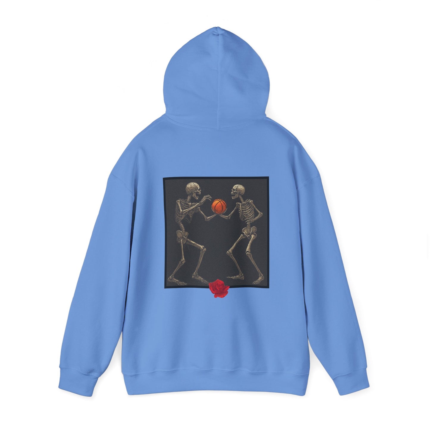 Basketball Heaven Skeleton Unisex Hoodie with back design without sleeve design