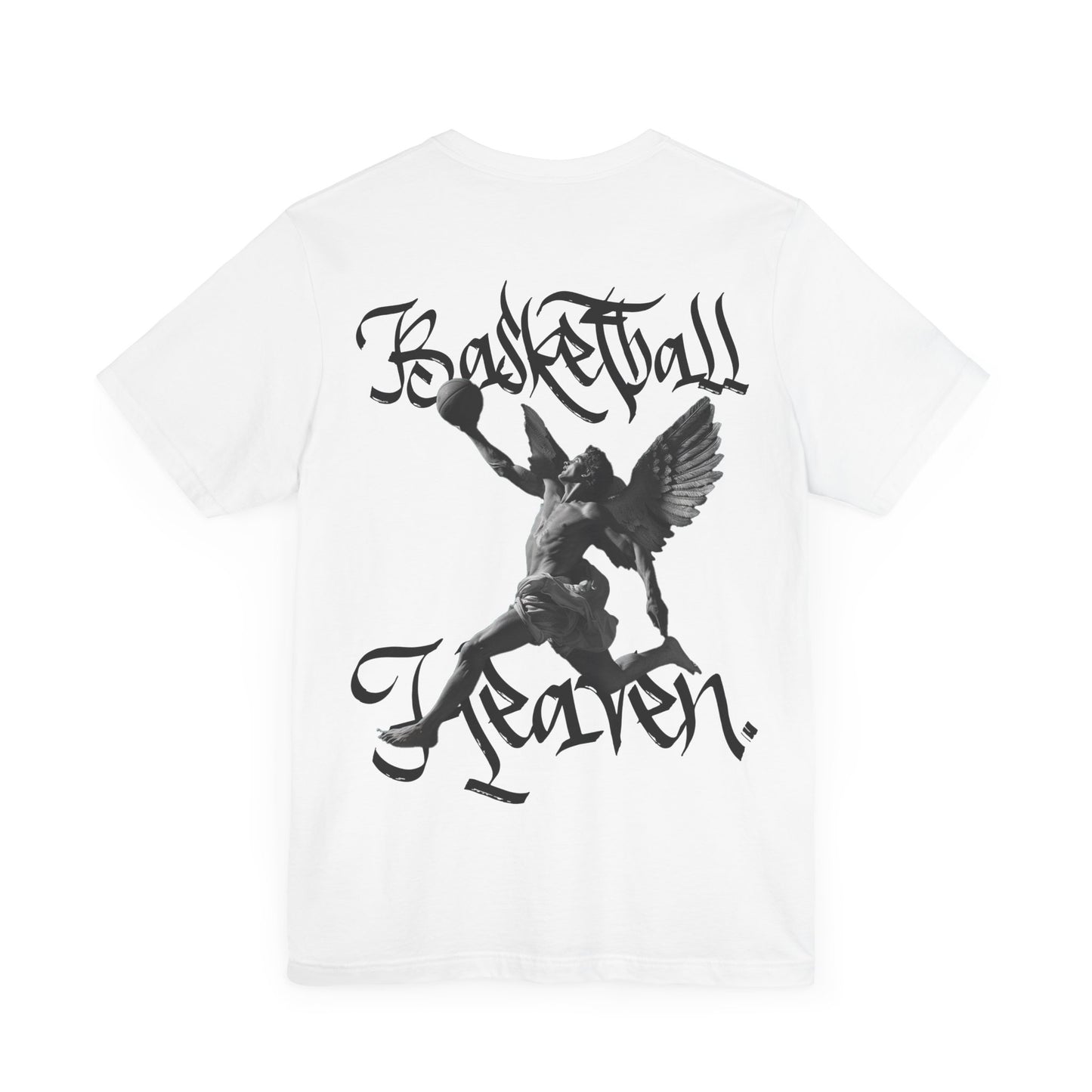 Basketball Heaven Angel With a Basketball Simple Front with Back Design Blended Unisex Jersey Short Sleeve Tee